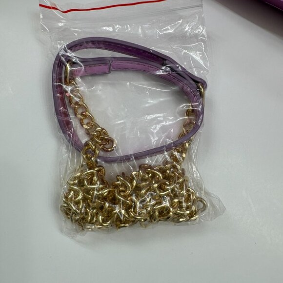 Metallic Mirror Crocodile Embossed Handbag / Crossbody Bag - Lilac Purple- NWT - Picture 12 of 14